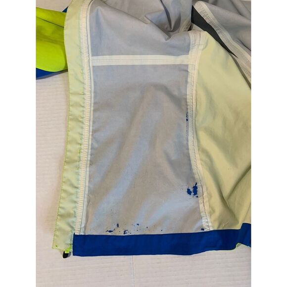 FootJoy FJ HydroLite Golf Rain Jacket Men's Size L Blue Acid Green Full Zip - Picture 14 of 16